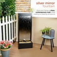 thumbnail image 3 of Alpine Corporation MLT102S Indoor Zen Mirror Waterfall Floor Fountain with Stones and LED Lights, 48 inches, Silver, 3 of 13