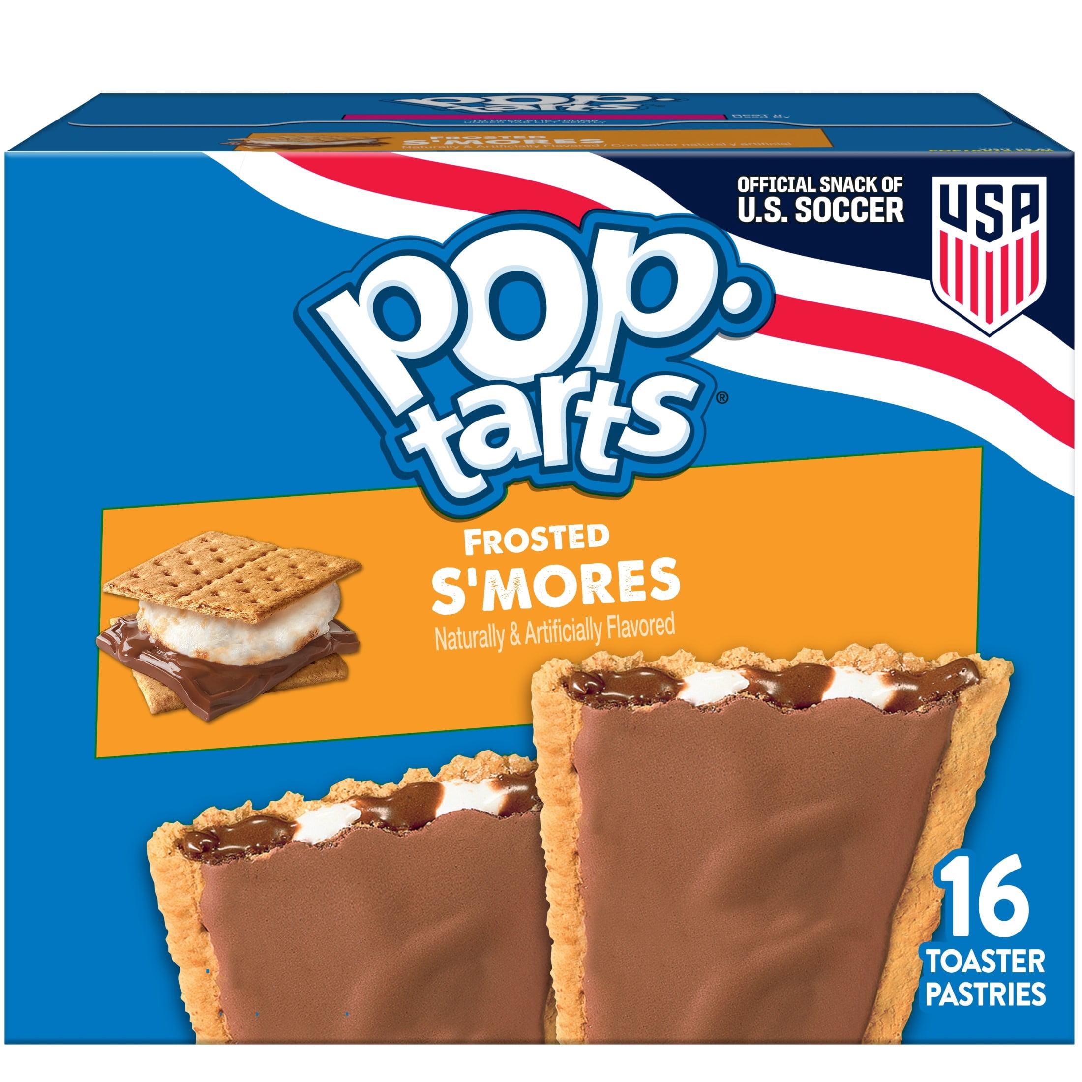 (3 pack) Pop-Tarts Frosted S'mores Toaster Pastries, Breakfast Foods, Shelf-Stable, 27 oz (16 Count)