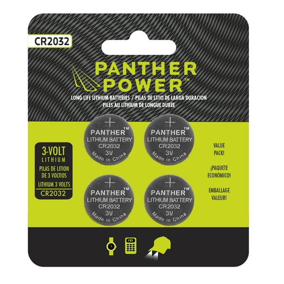 Panther Power 4-Pack CR2032 Coin Cell Batteries