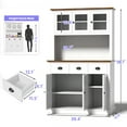 thumbnail image 3 of Joywind Freestanding Kitchen Hutch with Charging Station, Storage Drawers, and Adjustable Shelves - Perfect Pantry Cabinet, 71.2 in(White), 3 of 6