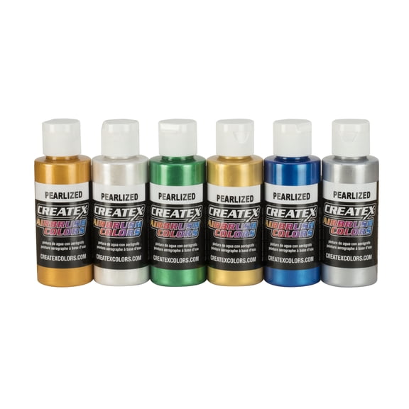 Createx Airbrush Color Set, 6-Colors, Pearlescent