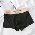 thumbnail image 5 of zeranth Men Underwear Patchwork Color Elastic Wide Waistband Mid-rise Panties 3D U-convex Mesh Inner Breathable Shorts Briefs, 5 of 7
