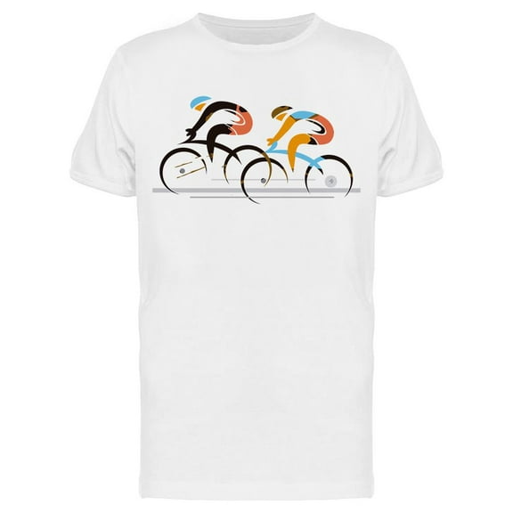 Two Sport Cyclists T-Shirt Men -Image by Shutterstock, Male Small