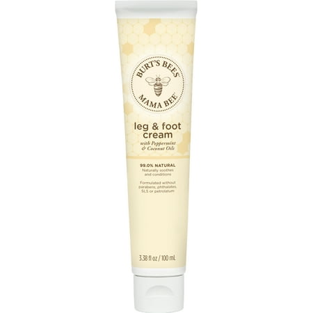 Shikai Skin Foot Cream - Burt's Bees Mama Bee Leg & Foot Cream with Peppermint Oil, 3.38 Ounce Tube