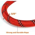 thumbnail image 3 of LAICAIW Rope Dog Leash 4 FT with Comfortable Padded Handle, Highly Reflective Threads Dog Leash for Medium Dogs, 3/8 inch, Red, 3 of 7