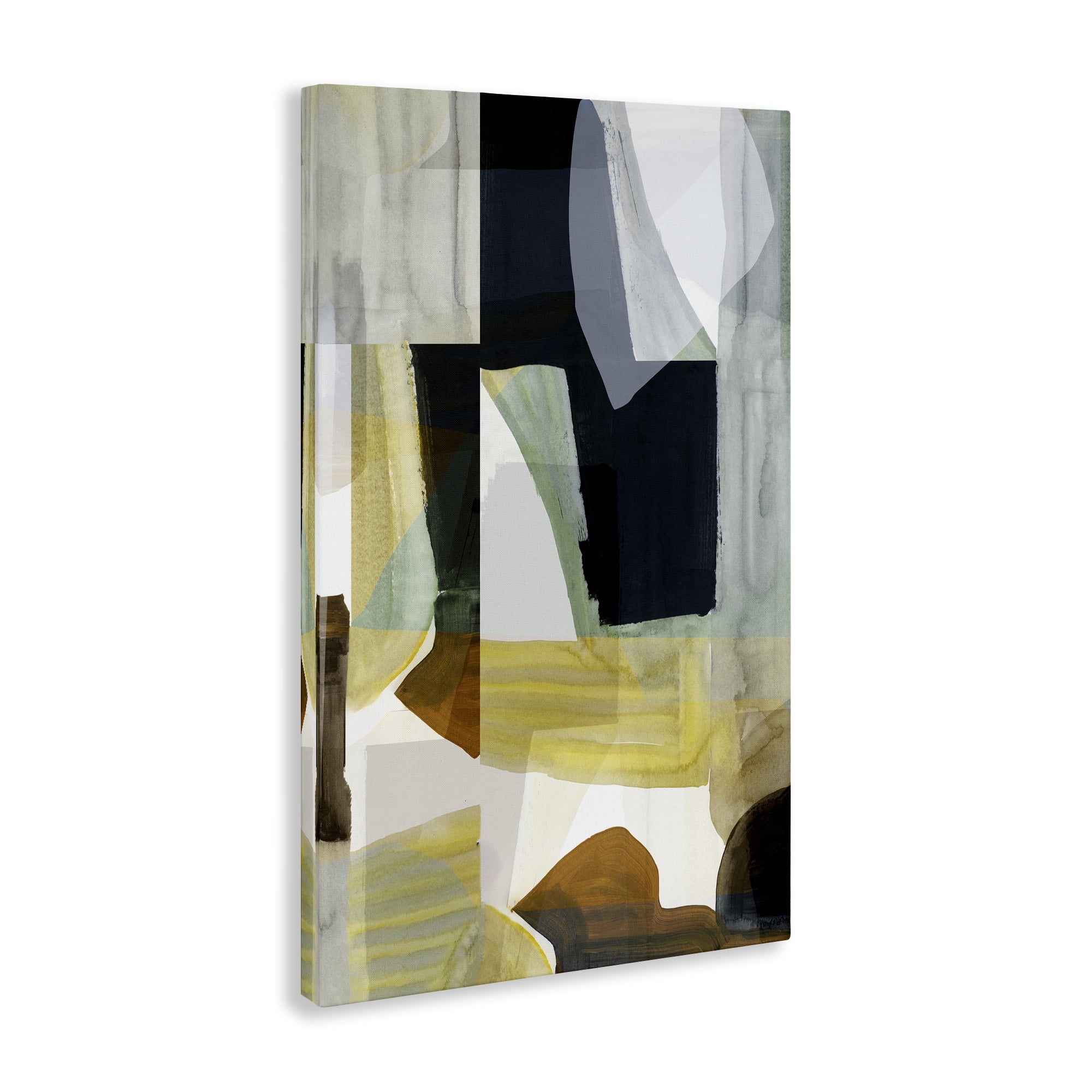 Stupell Industries Brushed Blocked Abstraction Abstract Painting Wrapped Canvas Art Print Wall Art, 24 x 36