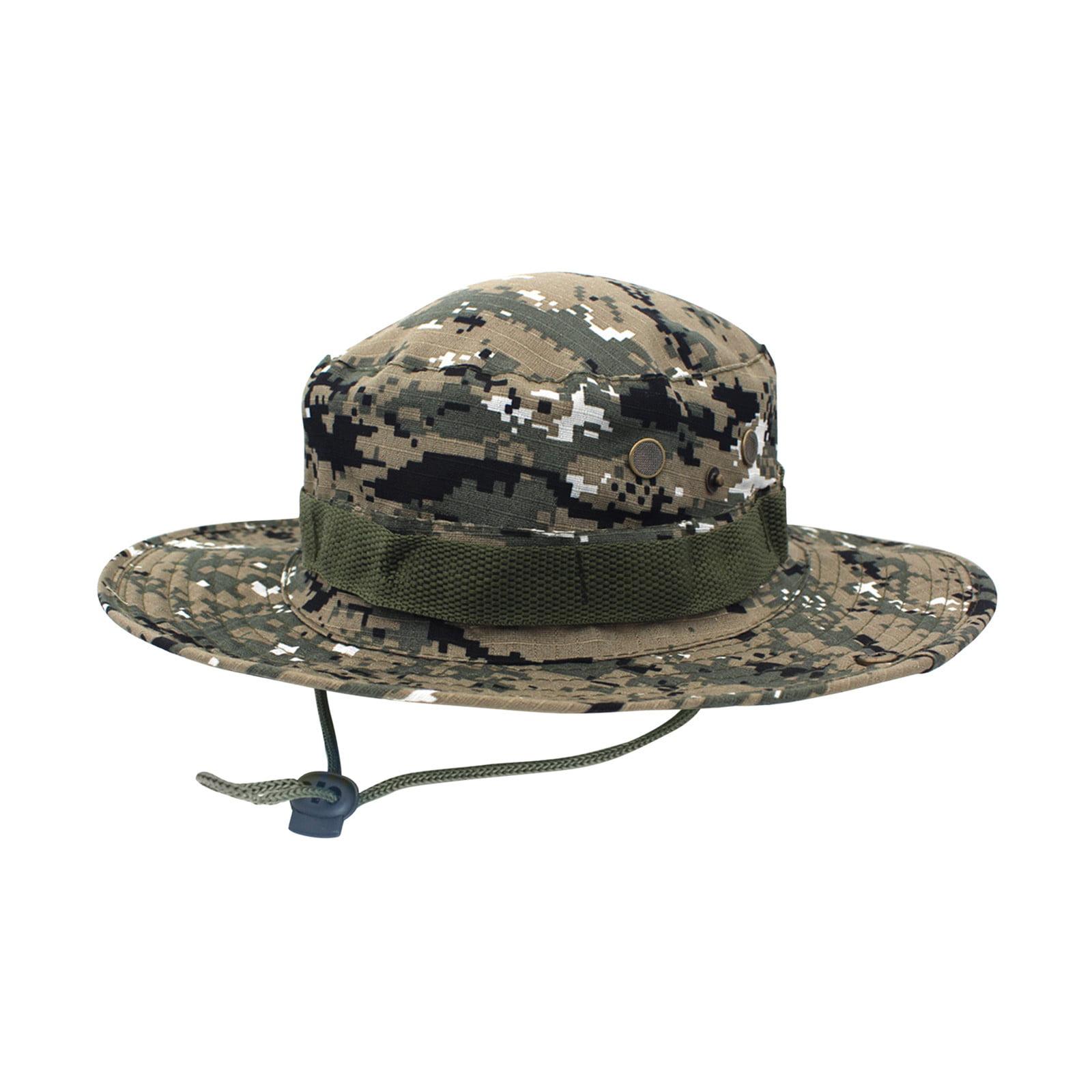 Unisex Bucket Hat Fishing Camping Outdoor Cotton Cap Wide Brim Camo Round Rim 