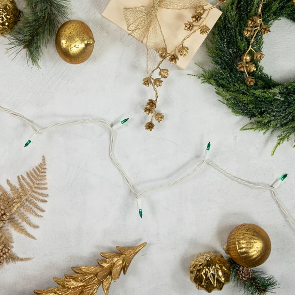 Northlight Mini Incandescent Christmas Lights - Teal Green - 35' White Wire - 100ct