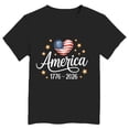 thumbnail image 4 of CAICJ98 250 USA Shirt Boys Girls American Flag Shirt Toddler Patriotic T-Shirt Kids USA Flag Graphic Tshirts 4th of July Tee Tops (Black,7-8 Years), 4 of 4