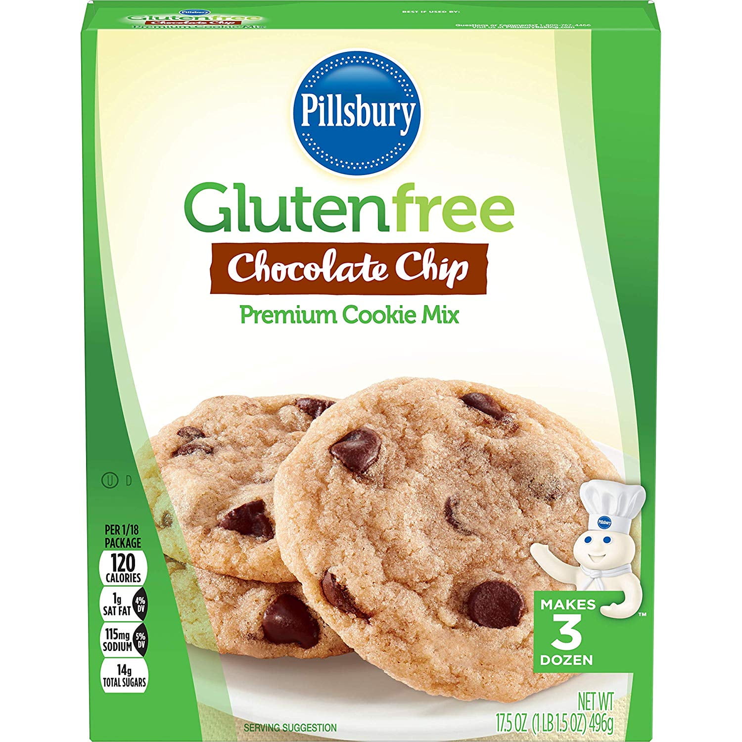 Pillsbury Gluten Free Chocolate Chip Cookie Mix, 17.5-Ounce - Walmart.com - Walmart.com