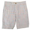 New Brooks Brothers Mens White Multi 10" Patchwork Flat Front Shorts Sz 32W 8539-3