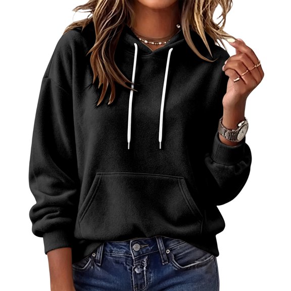 Women's Pullover Hoodie Cozy Streetwear Sweatshirt with Drawstring Hood Kangaroo Pocket Relaxed Fit Hoodies, 3XL