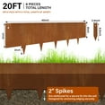 thumbnail image 3 of 8" Rusty Garden Border Corten Steel Landscape Lawn Edging Stakes DIY Flower Bed Metal Landscaping Decorative Lawn Pathway Grass Plant Fence Divider Strips No Dig Hammer-in Outdoor Edge 6PCS, 3 of 9