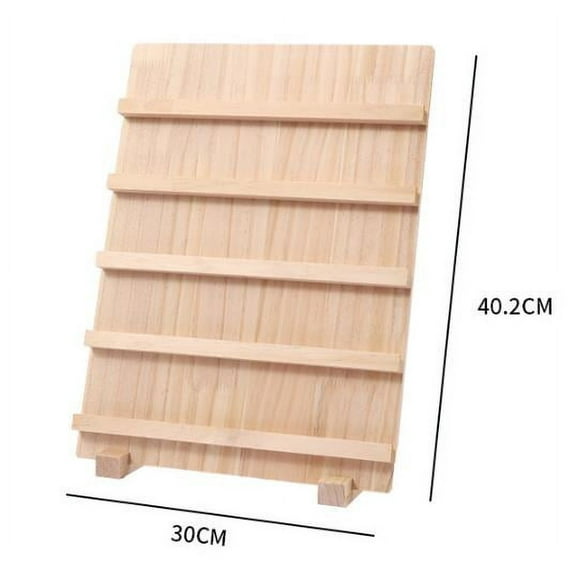 QIDITONG Five-Layer Wooden Jewelry Display Stand Multi-Layer Earring Holder with Base for Retail and Craft Shows Jewelry Organizer for Vendors