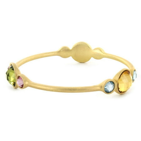 West Coast Jewelry Goldtone Gemstone Bangle Bracelet