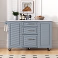thumbnail image 5 of Harper & Bright Designs Kitchen Island with Storage Tilt Trash Can Cabinet and Pull Out Cabinet Organizer, Rolling Kitchen Island on 5 Wheels with Drop Leaf, Drawers and Door, Grey+Blue, 5 of 18