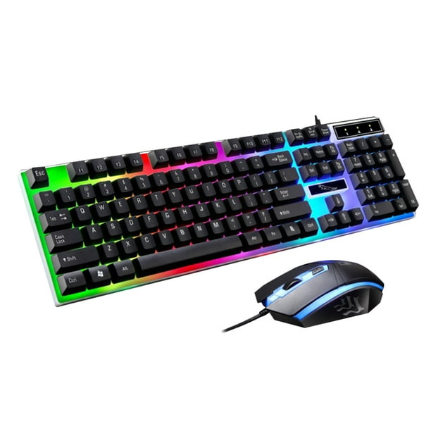 Keyboard Gaming Wired Mechanical Light Backlit Led Usb Breathing Combo Backlight Up Mouse