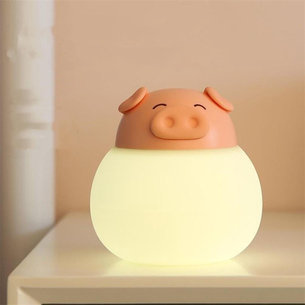 Piggy Silicone Night Light Bedroom Child Nursing Night Light USB Rechargeable Bedside Sleeping Night Lamp for Kid