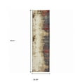 thumbnail image 5 of 2' X 8' Beige Tan Brown Blue Purple Red Orange Gold And Green Abstract Power Loom Stain Resistant Runner Rug, 5 of 6