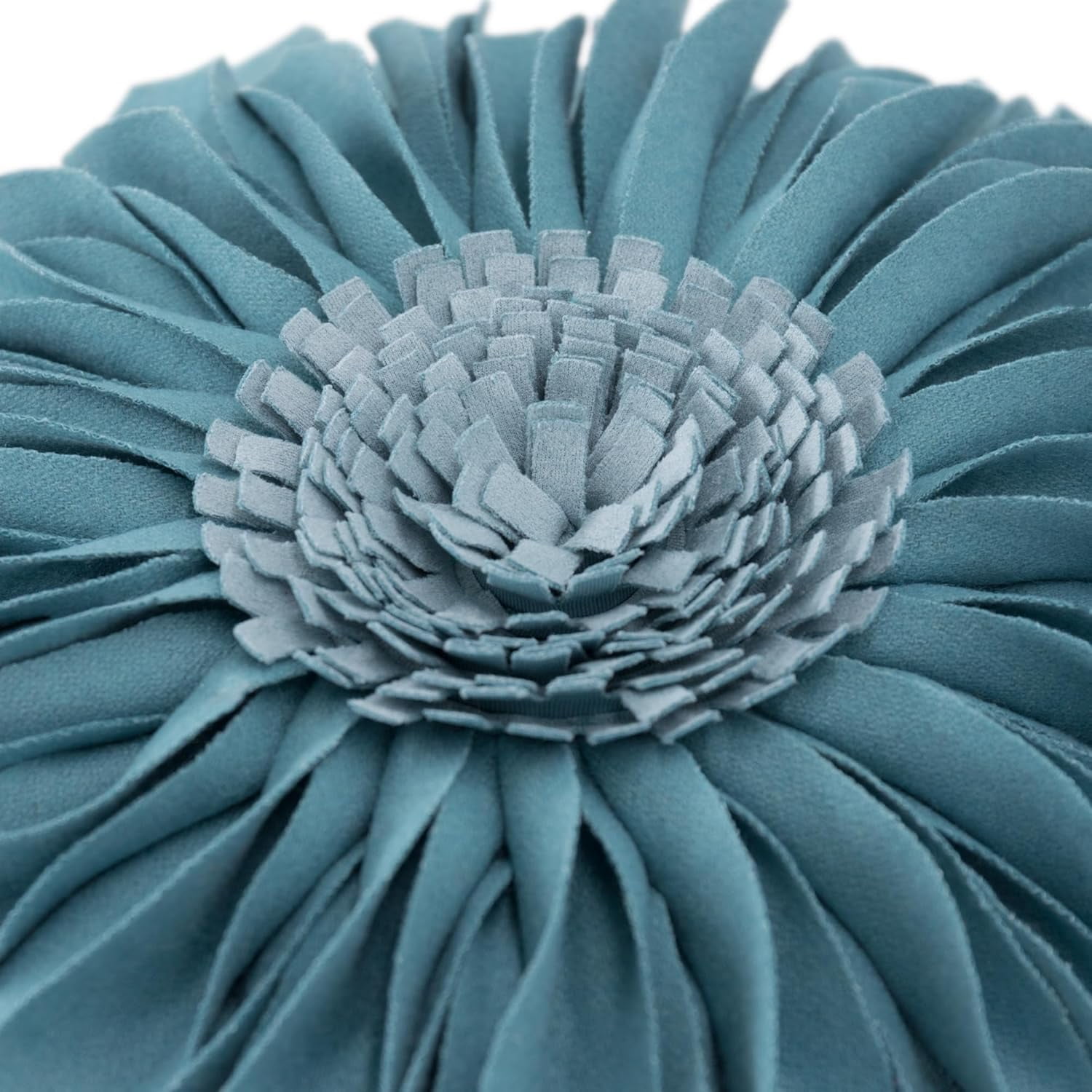 JWH Decorative 3D Bohemian Round Sunflower Accent Throw Pillows  for Living Sofa Room Couch 12 inch Blue