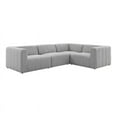 thumbnail image 2 of Modway Bartlett Upholstered Fabric 4-Piece Sectional Sofa in Light Gray, 2 of 5