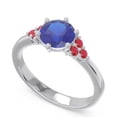 thumbnail image 2 of 2.15 Carat Round Cut Blue Sapphire & Red Ruby Gemstone Wonderful Engagement Ring for Women Solid 14K White Gold Size 11.5 by Diamond-Capitals, 2 of 7
