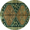 thumbnail image 1 of Ahgly Company Indoor Round Persian Turquoise Blue Traditional Area Rugs, 4' Round, 1 of 4