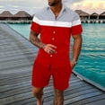 thumbnail image 2 of Vedolay Shorts Tracksuit For Men Mens Short Sets 2 Piece Summer Shirt and Shorts Set,Black XXL, 2 of 3