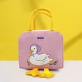 thumbnail image 4 of Sulaicai Cute Insulated Lunch Tote Bag, Cartoon Duck Printed Reusable Thermal Food Handbag, Portable Cooler Pouch for Work, Picnic, Outdoor Travel, 4 of 9