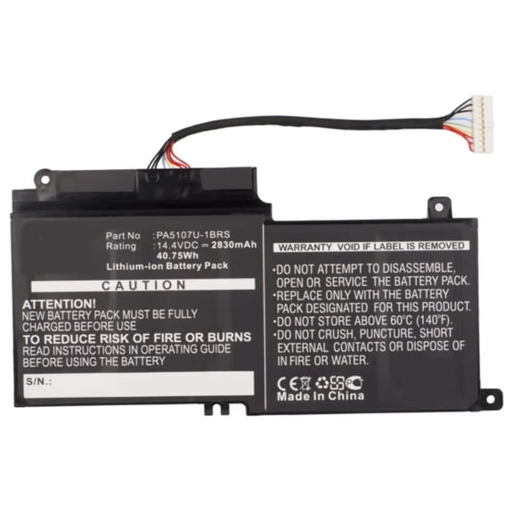 Batteries N Accessories BNA-WB-L9688 Laptop Battery - Li-ion, 14.4V, 2830mAh, Ultra High Capacity - Replacement for Toshiba PA5107U-1BRS Battery