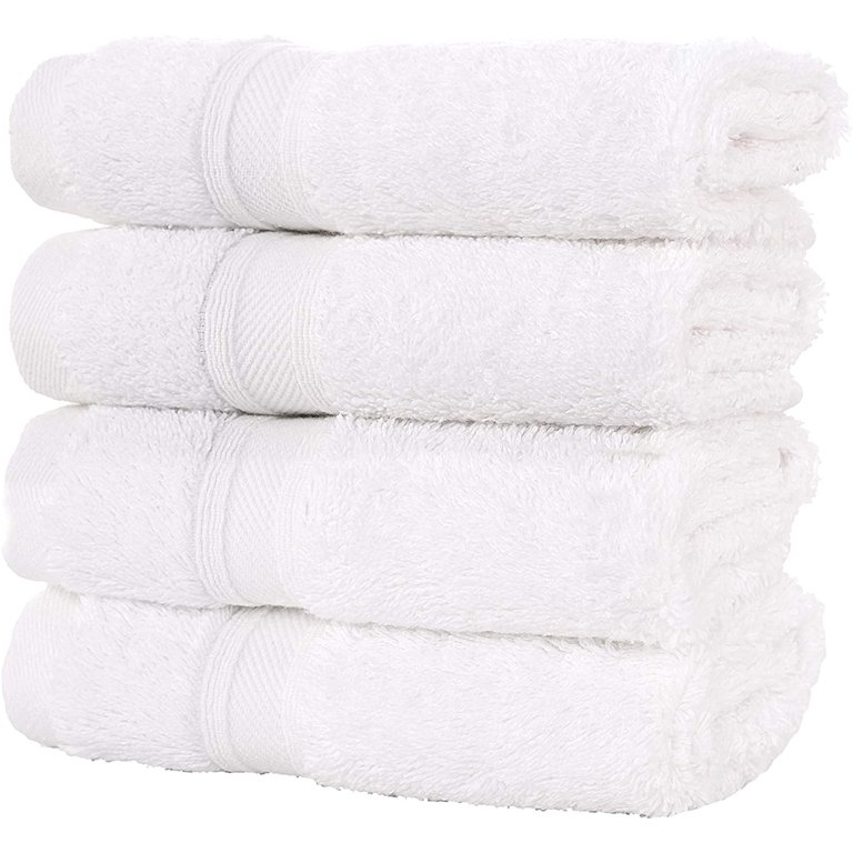  Hawmam Linen White Hand Towels 4-Pack -16 x 29 Turkish