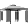 thumbnail image 1 of Outsunny Pavillon à Auvent 10 x 10 Pi, Pavillon Extérieur à Double Toit, Gris Pâle, 1 of 10