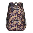 thumbnail image 2 of Paisley and Floral Black Pattern Cute School Backpack Bag with Padded Back and Adjustable Shoulder Straps 16.9 X 12.6 X 5.9 Inches, 2 of 5