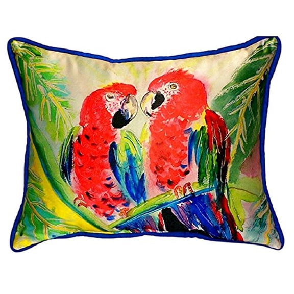 Betsy Drake ZP317 Two Parrots Throw Pillow- 20 x 24 in.