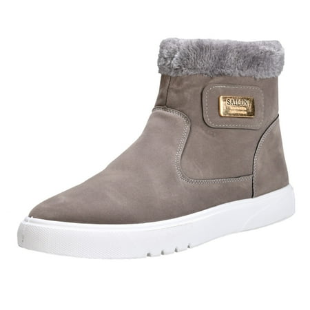 XDDST Men s Boots Men s Winter Cotton Boots High Top Men s Shoes Cotton Shoes Thickened Plush Warm Snow Boots Men s Fuzzy Boots