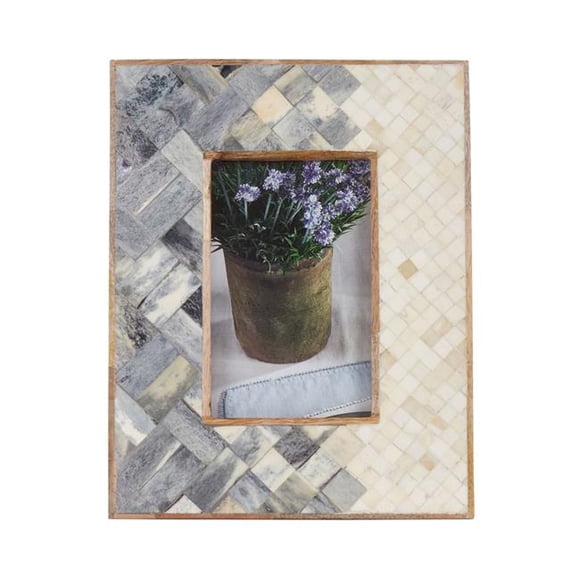 Saro Lifestyle PF255.GY57 5 x 7 in. Bone Fragment Picture Frame, Grey