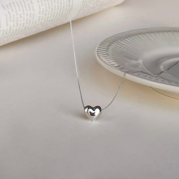 925 sterling silver love necklace women's niche design high-end luxury light heart-shaped clavicle chain simple temperament necklace