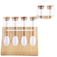 thumbnail image 6 of Homoyoyo Light Brown Wooden Display Rack with Clear Glass Tubes for Coffee Bean Storage and Elegant Presentation, 6 of 6
