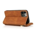 thumbnail image 4 of SaniMore iPhone 14 Pro Max Case (6.7" 2022) with Zipper Wallet & Wrist Strap & Magnetic Closure Card Slots Kickstand Shockproof Anti-drop Slim Full-around Protective Business Cover, Brown, 4 of 15