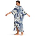 thumbnail image 3 of DISNIMO Kaftan Dresses for Women Palm Tree Hibiscus Print Plus Size Loose Fit Swimsuit Cover Ups V Neck Batwing Sleeve Caftan Dress Long Swimsuit Coverups, 3 of 7