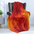 thumbnail image 4 of Orange Soft Flannel Fleece Throw Blanket, Graphic Style of Vibrant Illustration Heat Burning Theme Design Art Print, Cozy Plush for Indoor and Outdoor Use, 70" x 90", Orange and Yellow, by Ambesonne, 4 of 5