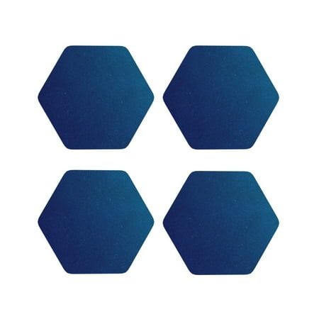 

Rateoe teal blue Printed Drink Coasters Set of 4 Leather Coasters Spill Protection for Table Desk Durable and Non Slip Leather Coaster 4 Inches Drink Mats-Hexagon