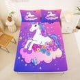 thumbnail image 5 of Erosebridal Girls Unicorn Full Size Sheets,Colorful Blossom Flowers Bed Sheets For Kids 4pcs, 5 of 6