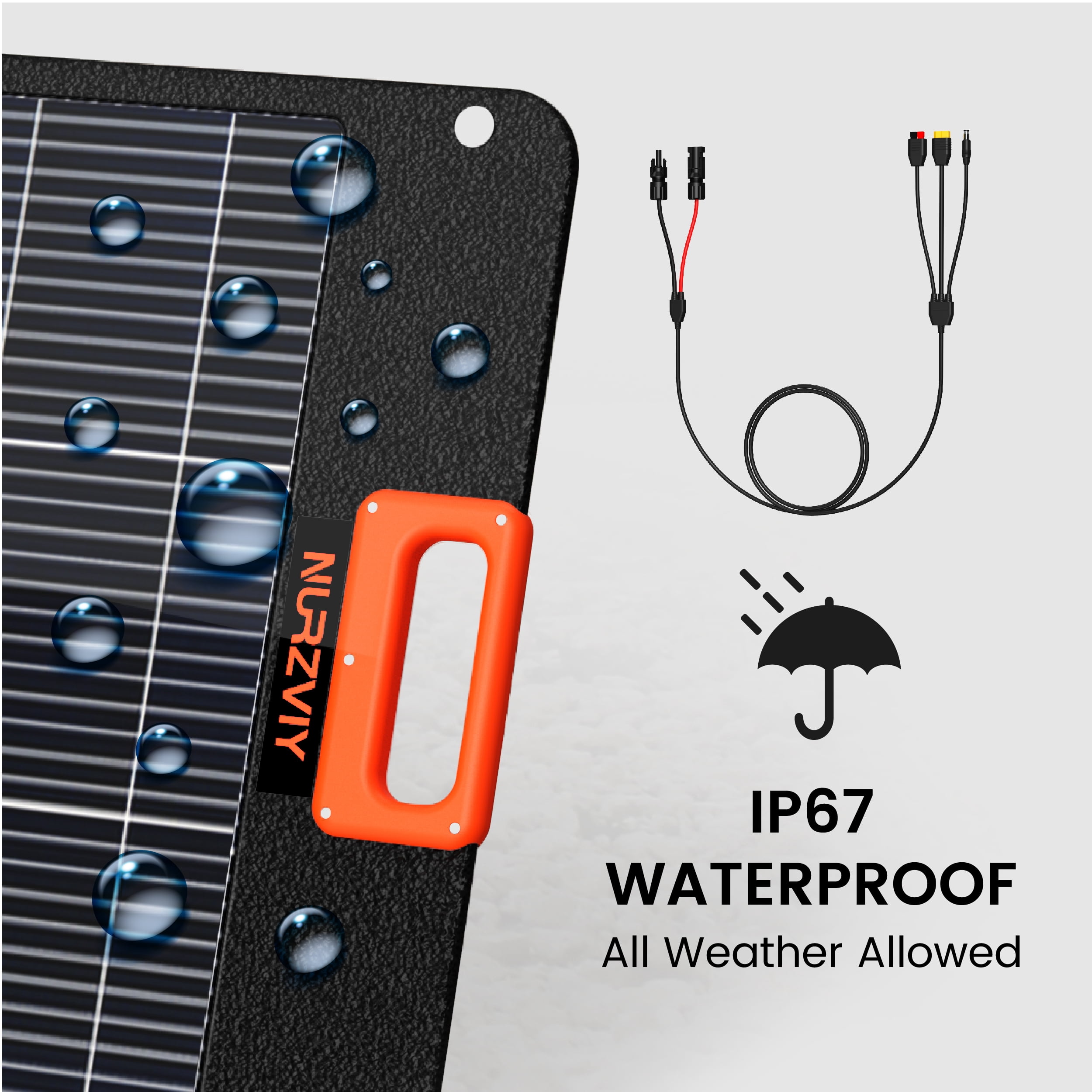 NURZVIY Portable Foldable Outdoor Solar Panel Charger SolarEpoch 200 200W Waterproof for Camping 1-Pack