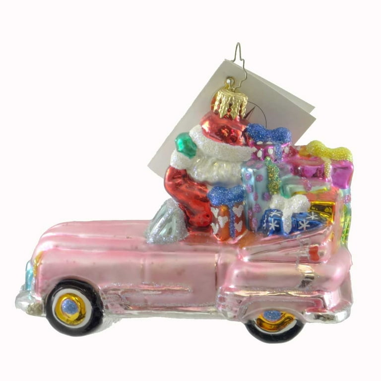 Decorative Glass ornament Red Car & Christmas tree - RENIO&CLARK