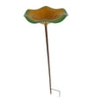thumbnail image 2 of QccHieUs Bird Baths Bath Bowl with Garden Stake Gifts Iron Flower Shape Weatherproof Bird Yellow, 2 of 9