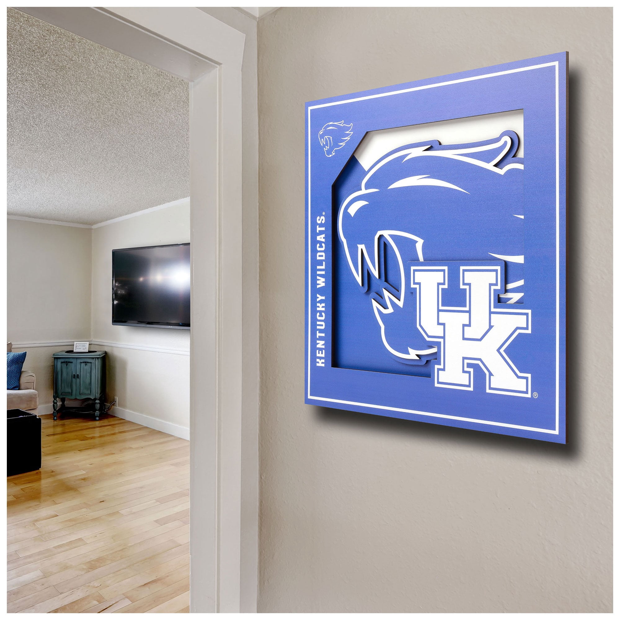 YTF NCAA Kentucky Wildcats 3D Logo Series Wall Art 12X12