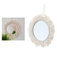 thumbnail image 4 of Espejo de Ped de Ratán Espejo de Ped de Ratán Espejo de Ped Colgan Espejo de Ped Boho Decoración Tocador de Mimbre Espejos de C diámetro 35cm Colco espejo para maquillarse, 4 of 8