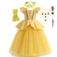 thumbnail image 1 of Disney-vestido de princesa bella para niñas, disfraz de La Bella y La Bestia, para fiesta de cumpleaños y Halloween Fivean unisex, 1 of 2