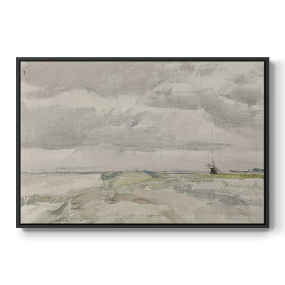Vintage Landscape-CCCXLI By Wexford Home Framed in Black Wood Gallery Wrapped Canvas 17 in. x 25 in.